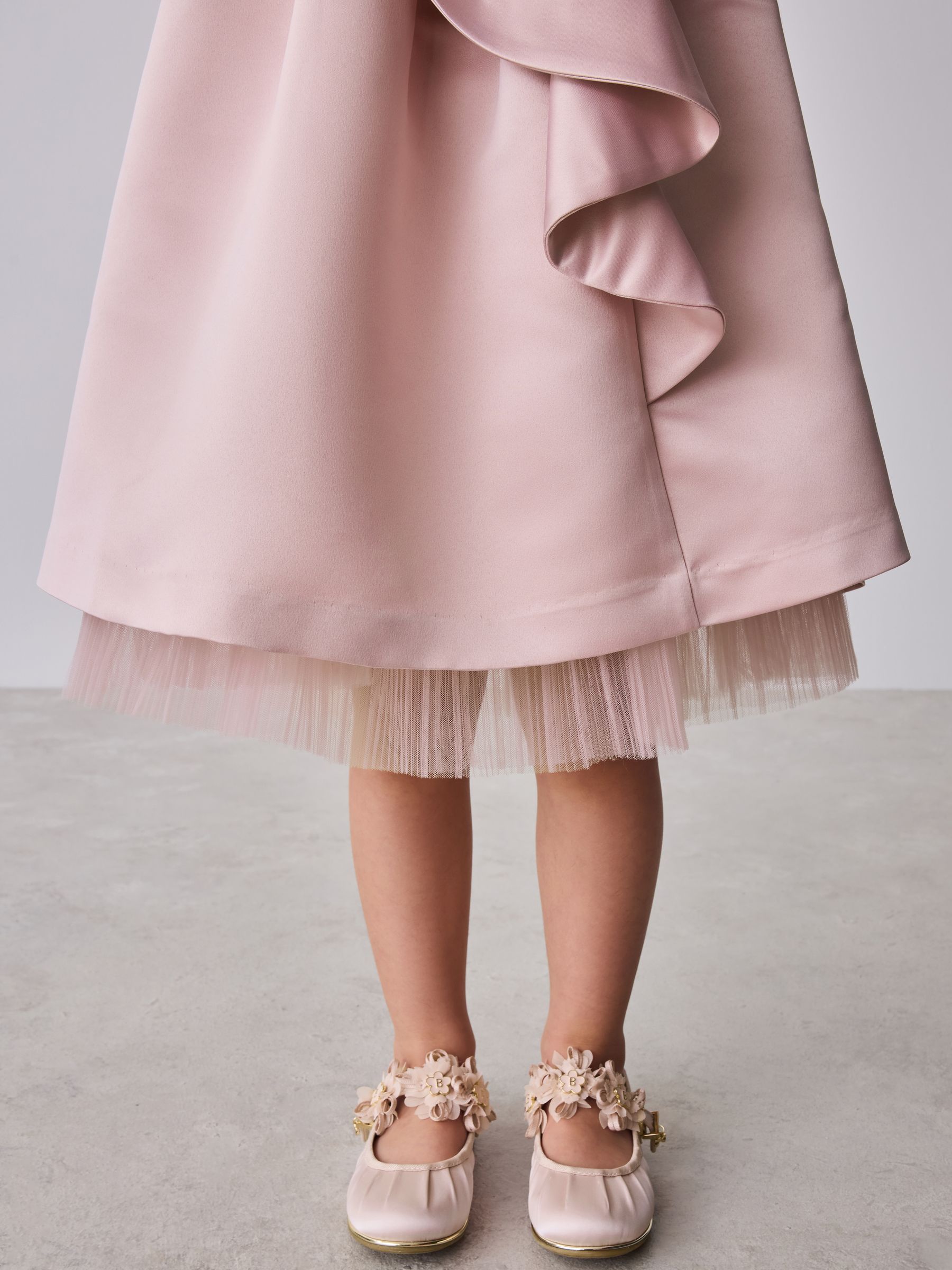 Baker by Ted Baker Pink Satin Bow Tulle A-Line Occasion Dress