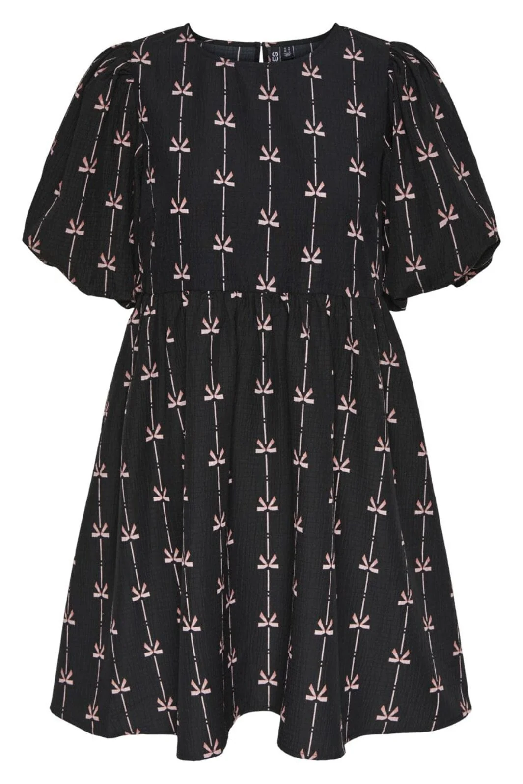 Pieces Pcbow 2/4 O-Neck Short Dress Jit