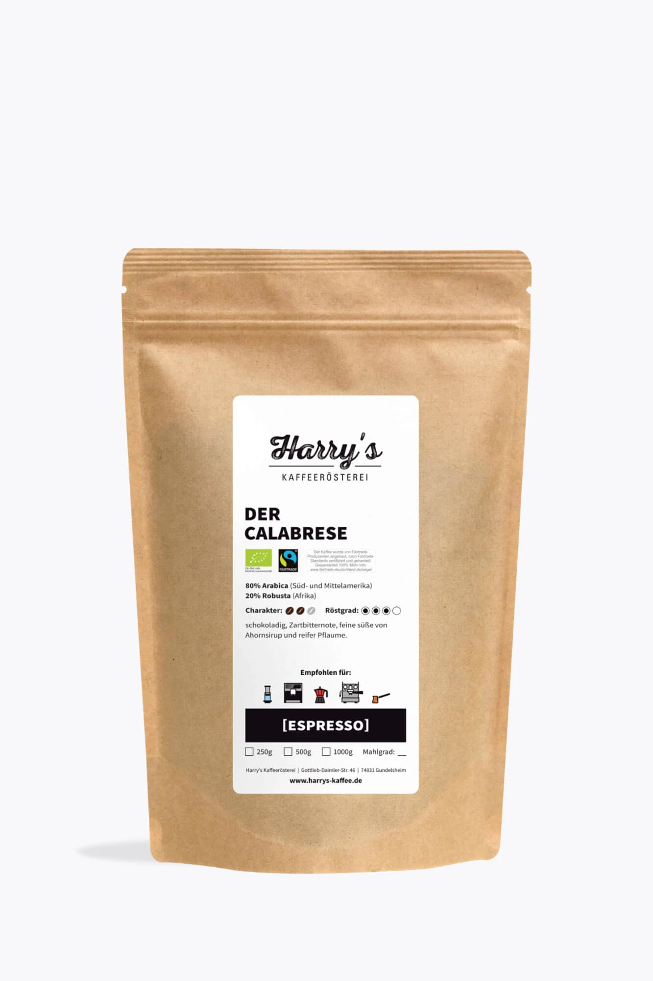 Harry's Kaffeerösterei Der Calabrese Bio Fairtrade 250g