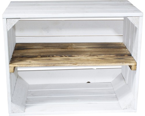 Vintage gevlamd houten kistje met plankje, 50x40x30 cm
