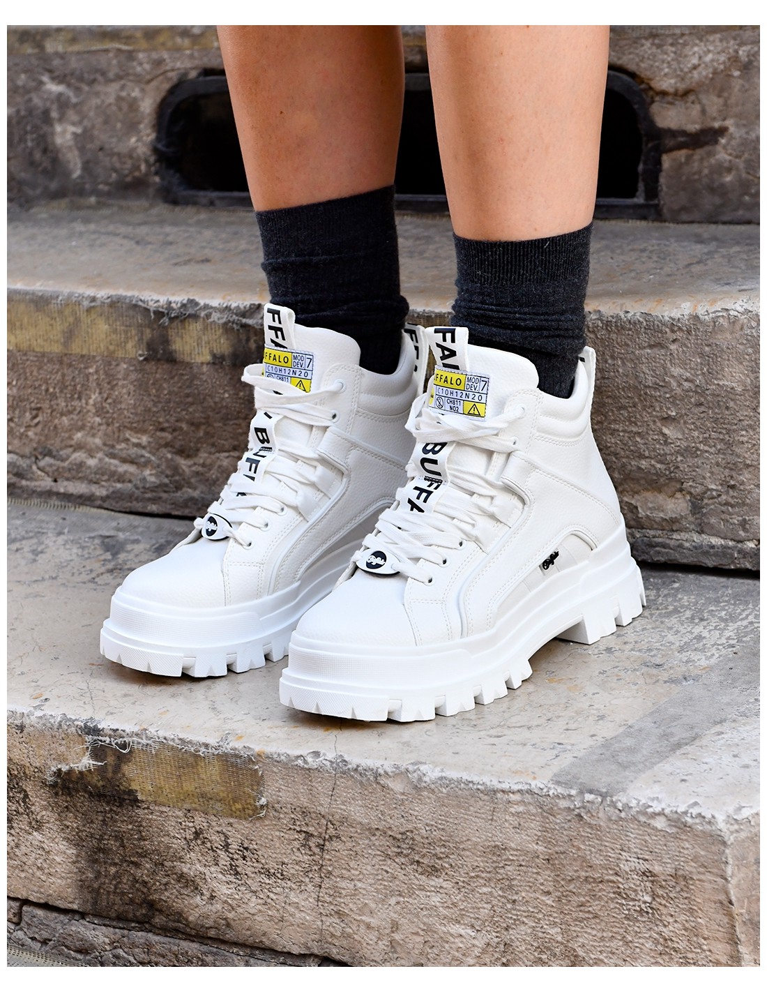 buffalo bottines femme aspha nc mid white