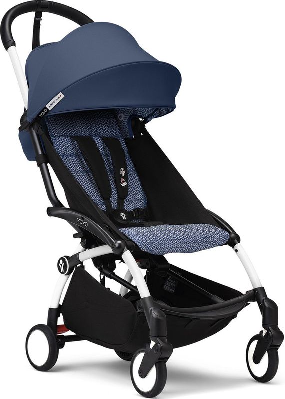 Stokke - YOYO3 - Kinderwagen - Air France Blue - Inclusief Wit Frame, Inklapbaar, Handbagage Compatibel