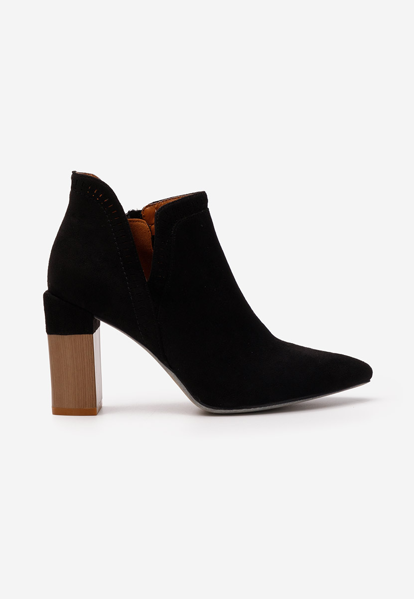 Bottines à gros talon noires Estella