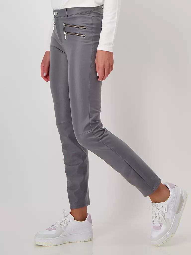 MONARI Hose in Lederoptik grau
