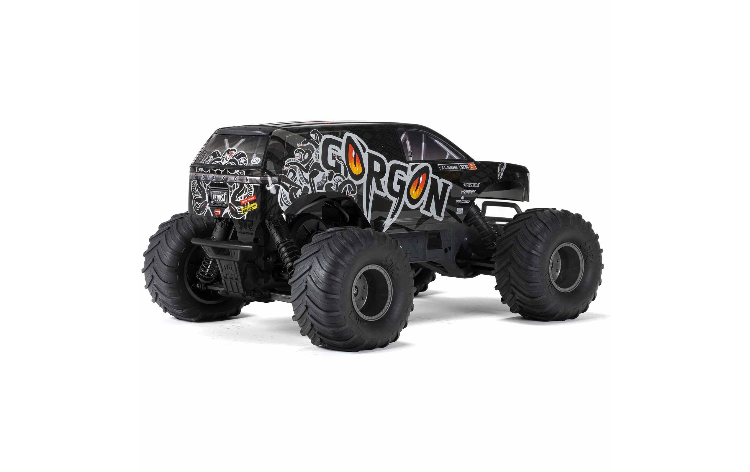 Monster Truck Gorgon MEGA 550 RWD Schwarz, Bausatz, 1:10<br>2WD Monstertruck mit Heckantrieb – Bausatz mit Elektronik & Akku