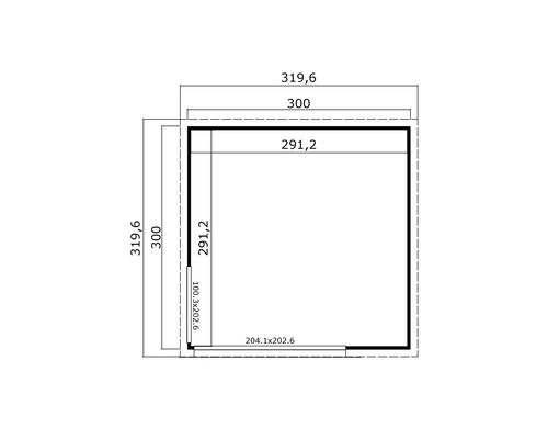 Outdoor Life Domeo 1 tuinhuis inclusief vloer, 319,6 x 319,6 cm, naturel