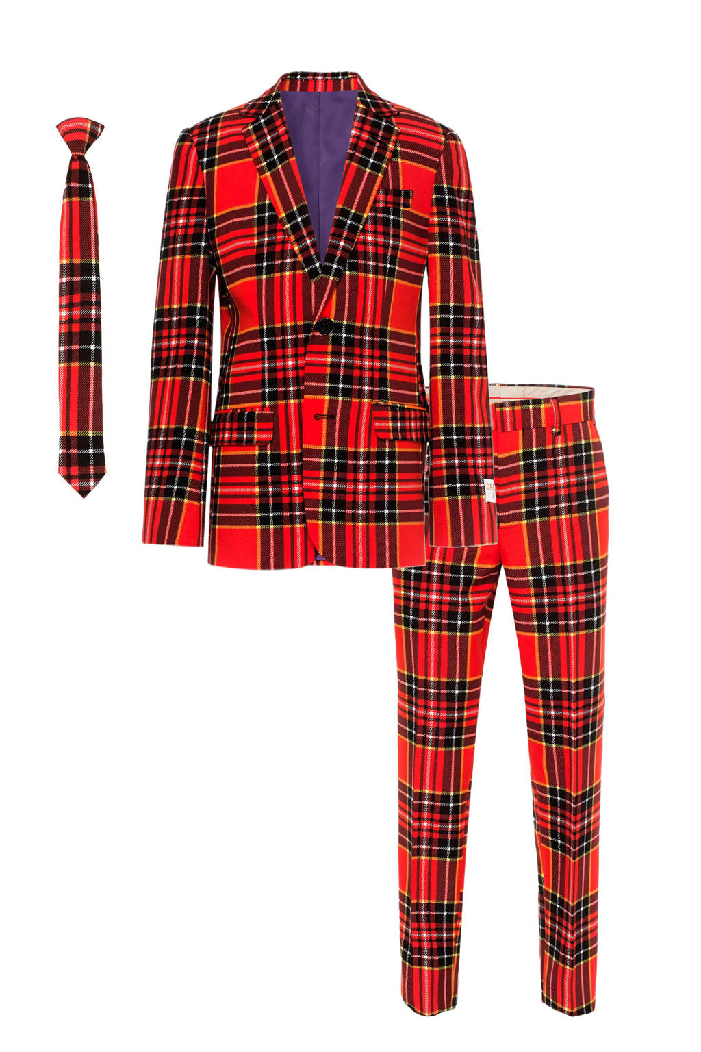 OppoSuits geruit kostuum The Lumberjack rood