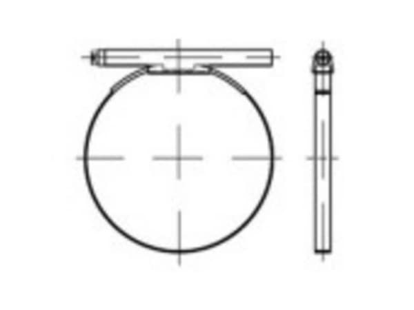 TOOLCRAFT 1066965 Slangespændebånd Spændebånd Rustfrit stål 100 stk