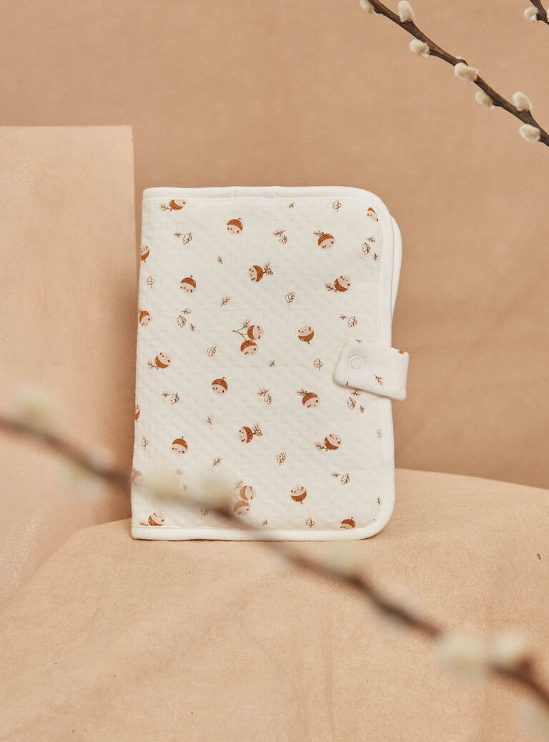 Protège-carnet de santé écru en tubique