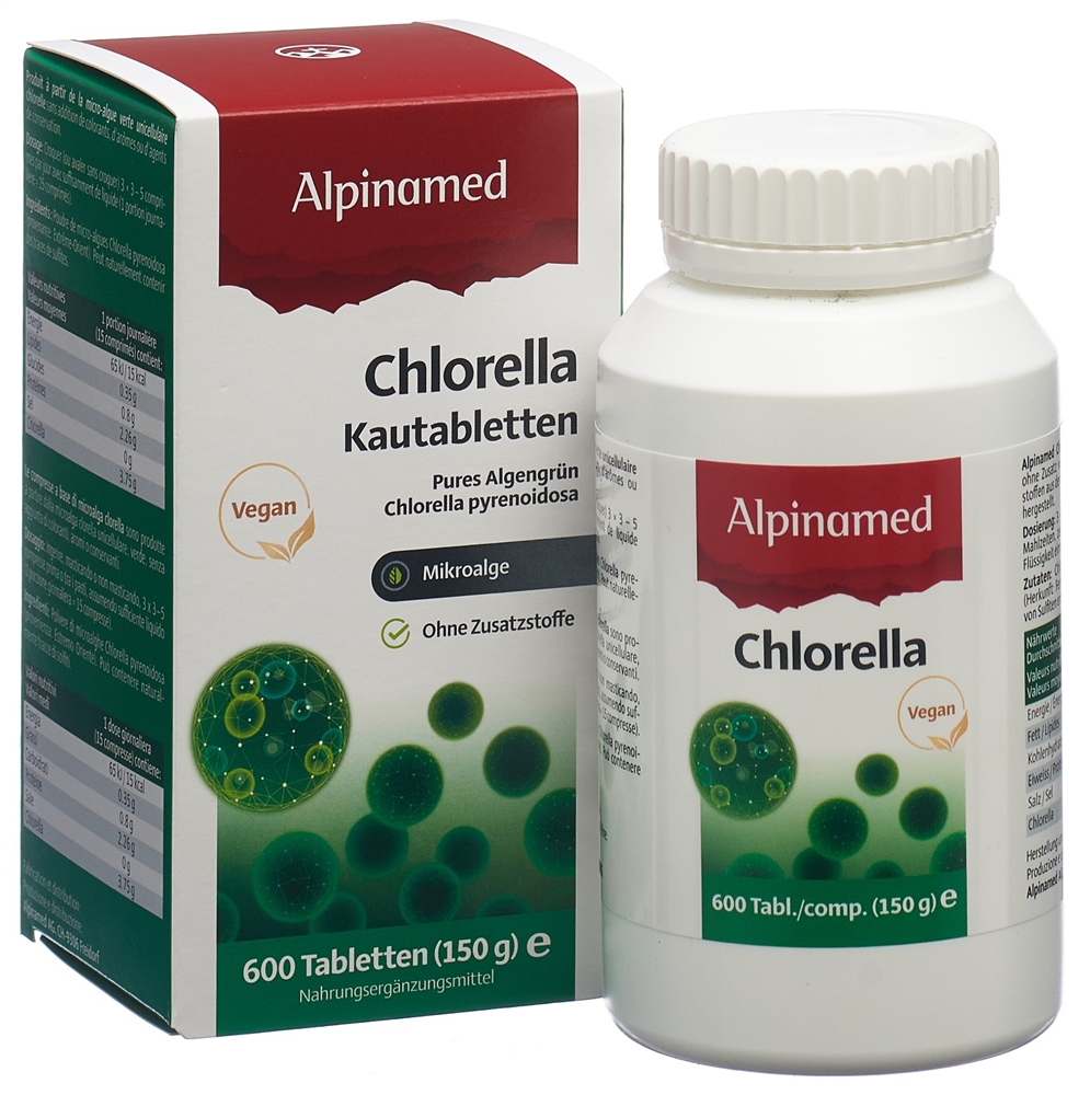 ALPINAMED Chlorella 250 mg<br>600 Stück, Dose, Tablette