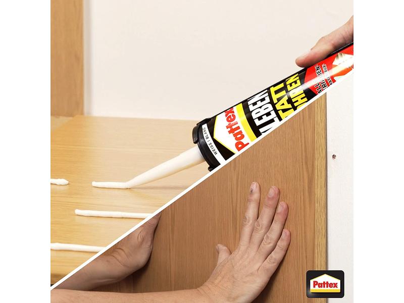 Pattex Montagekleber High Tack 440 g, Weiss Kraftkleber Kleben statt Bohren