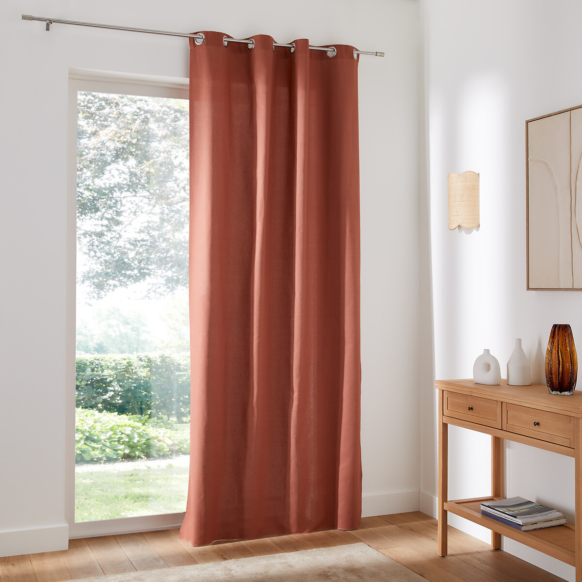 LA REDOUTE INTERIEURS<br>Cortina de algodão com ilhós Cenário