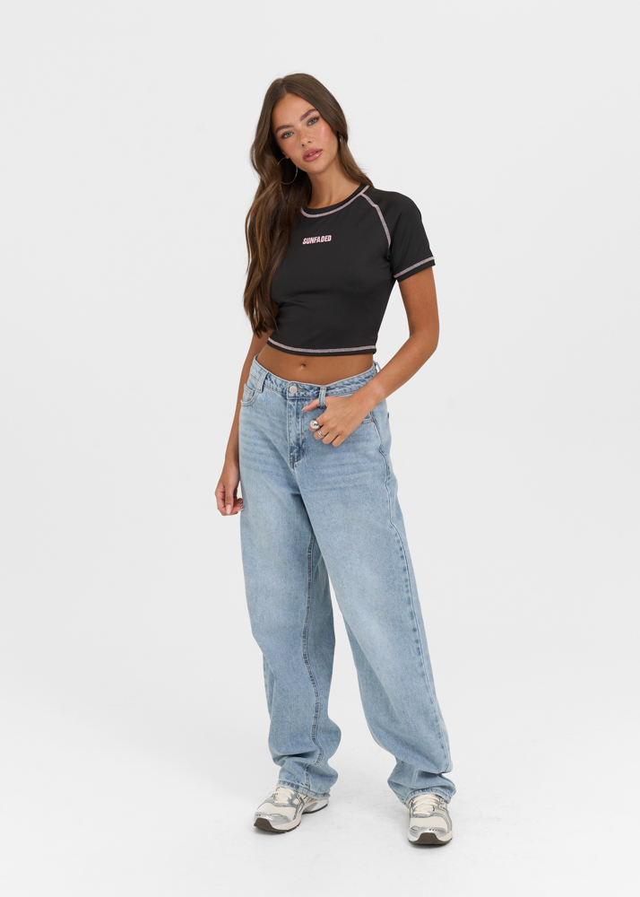 Sunfaded mini t-shirt zwart
