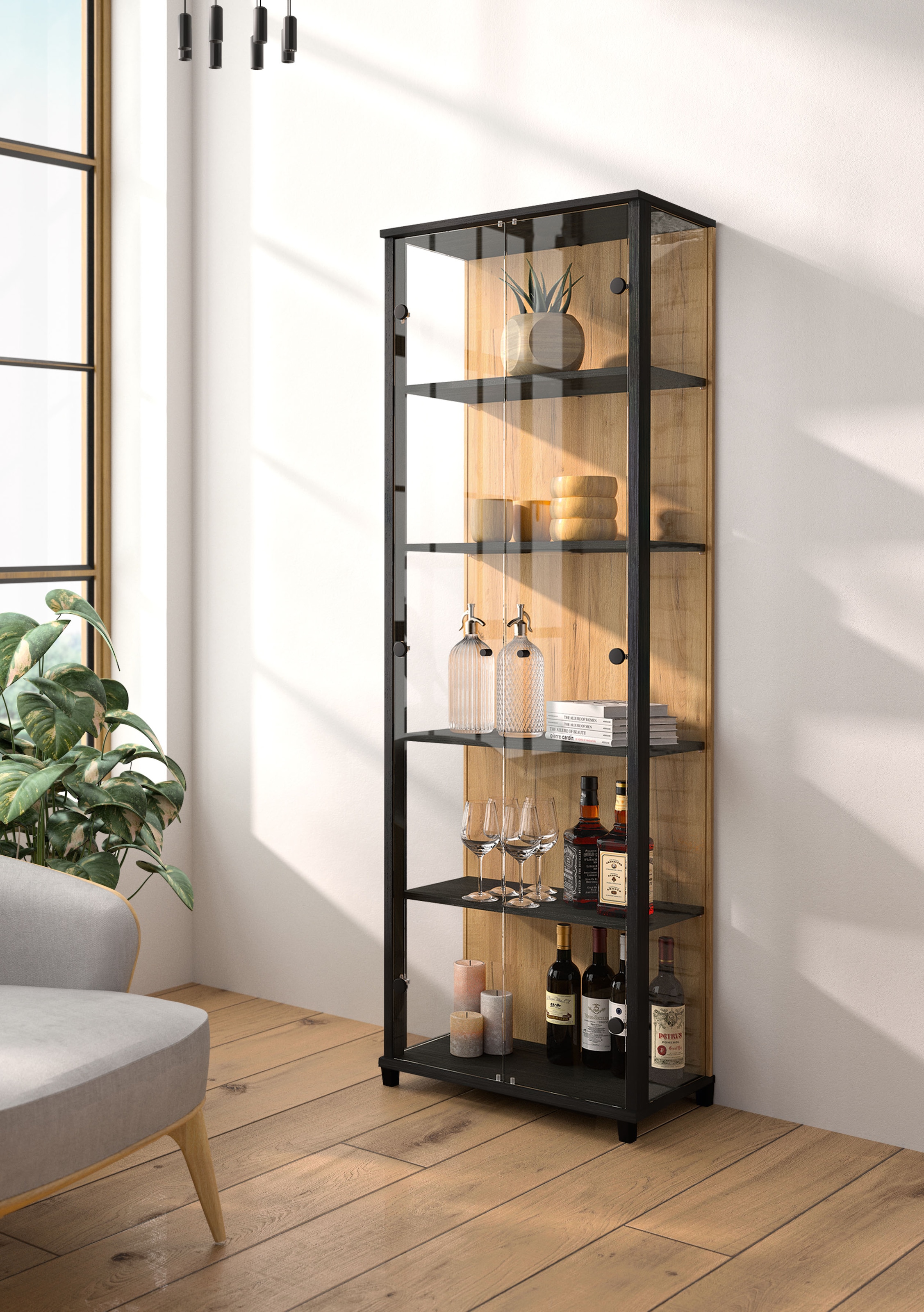 fif möbel Vitrine »OPTIMA« Standvitrine, Vitrinenschrank, Glasvitrine, Sammlervitrine