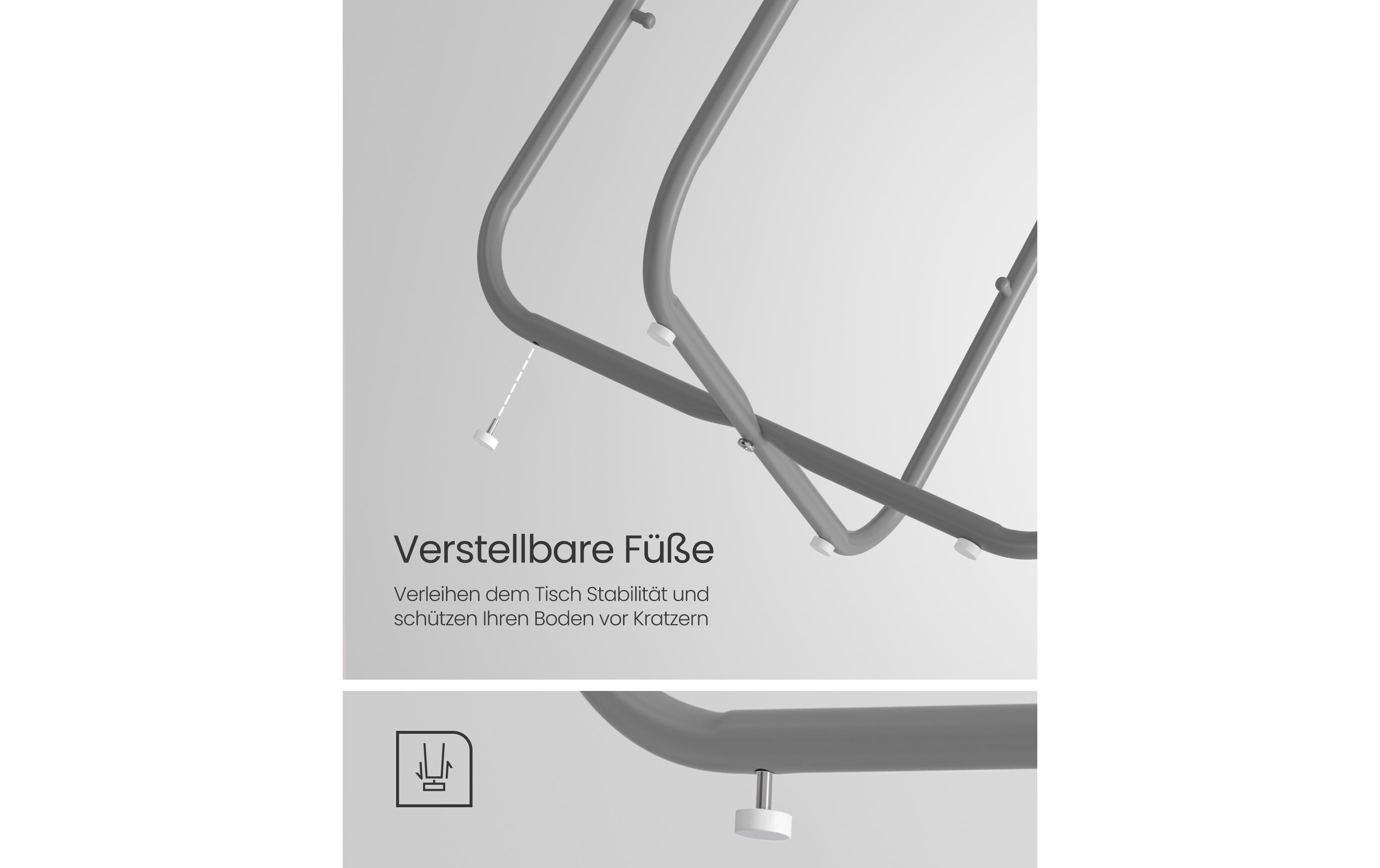 Beistelltisch 45 x 51 cm, Grau / BeigeCouchtisch mit Ablage und Korb