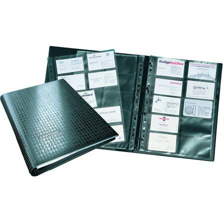 Classeur cartes de visite Durable Centium 25,5 x 31,5 cm noir - 400 cartes