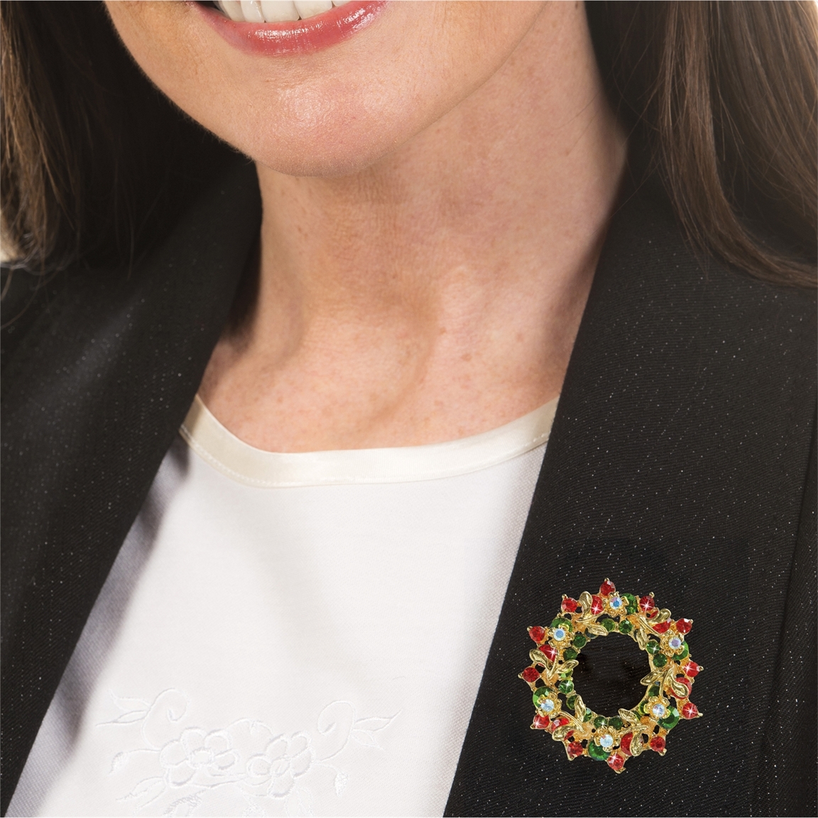 Broche couronne de Noël