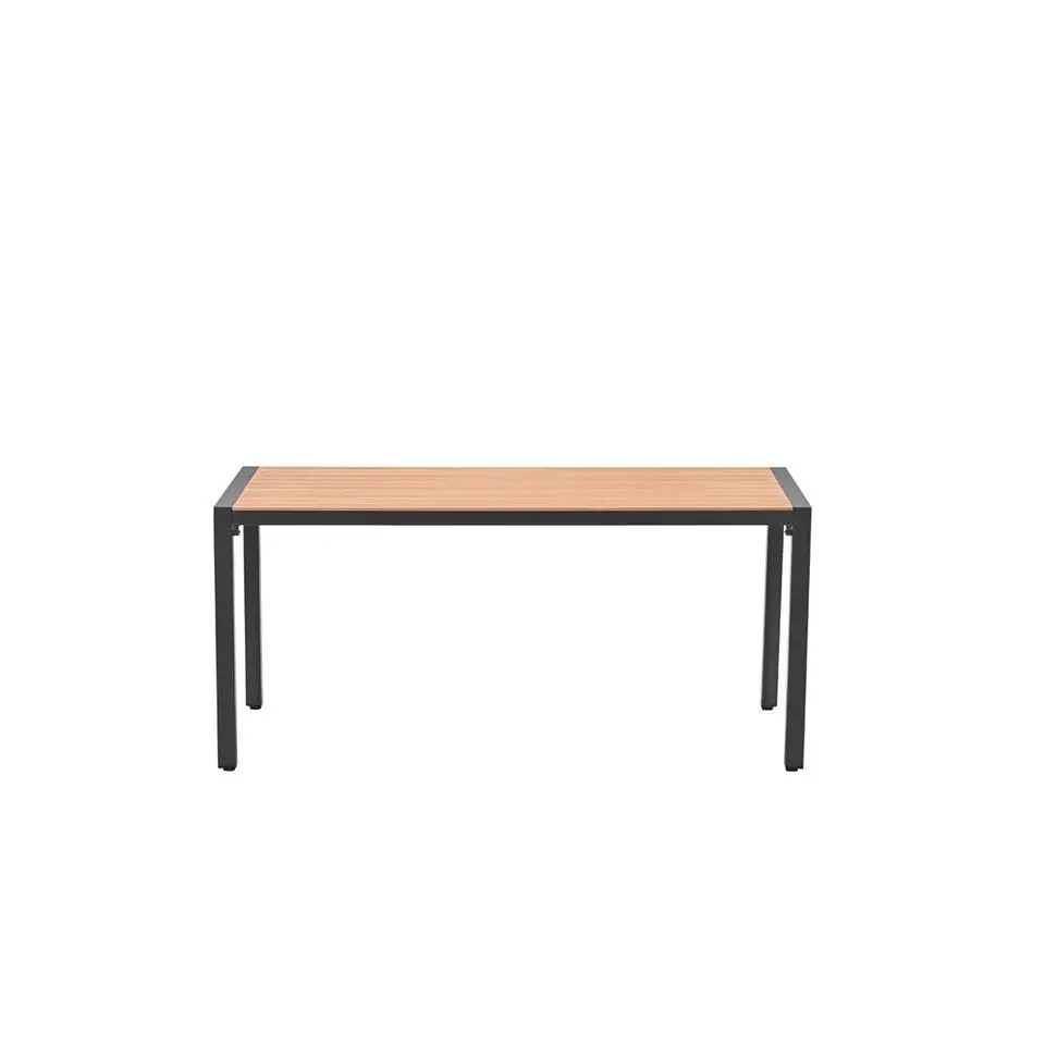 Felini tafel - 160x84 cm - carbon black - light teaklook