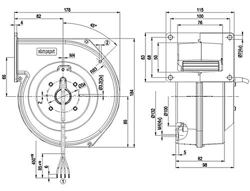 EBM PAPST G2E120-AR77-01 ALU Gebläse 230Volt Kessellüfter Fan Industriegebläse Industrielüfter Industrieventilator Ventilator Lüfter Radialventilator Radialgebläse Radiallüfter Radial Druckventilator