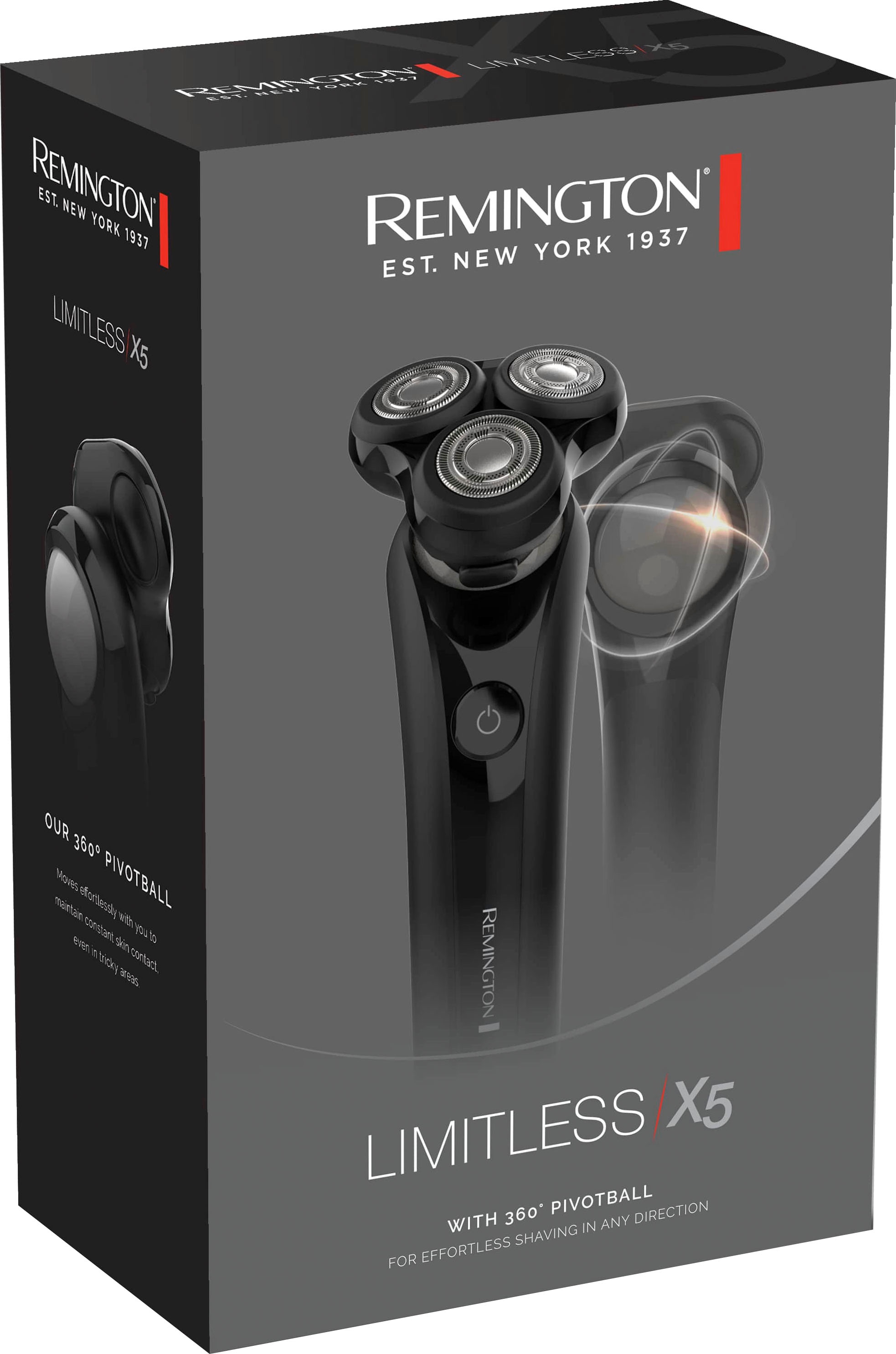 Remington Elektrorasierer »Rotationsrasierer Limitless X5 XR1750« 1 Stk. Aufsätze Nass-&Trockenrasur, 360° PivotBall Drehgelenk, akkubetrieben (50 min.)