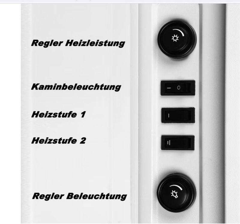 Monzana Elektrische Kachel – LED Vlammen effect - 2000W Wit