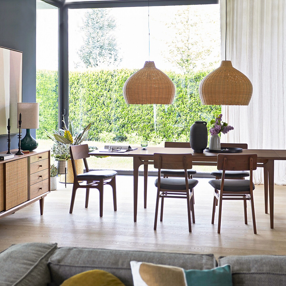 LA REDOUTE INTERIEURS<br>Candeeiro suspenso em bambu trançado, Ø60 cm, Vani