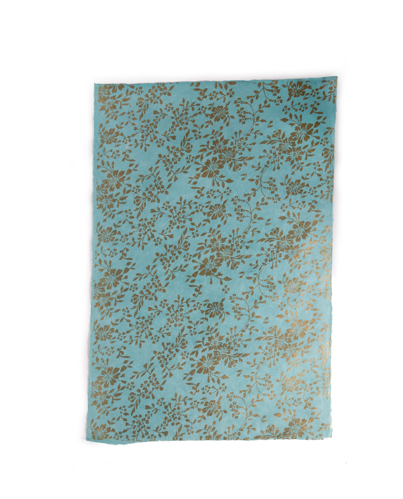 Geschenkpapier 'Blumen'  handgeschöpft, mint, L 76 cm, B 50 cm günstig bestellen