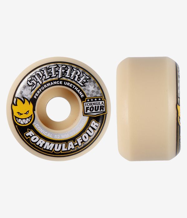 Spitfire Formula Four Conical Rollen (white yellow) 52 mm 99A 4er Pack