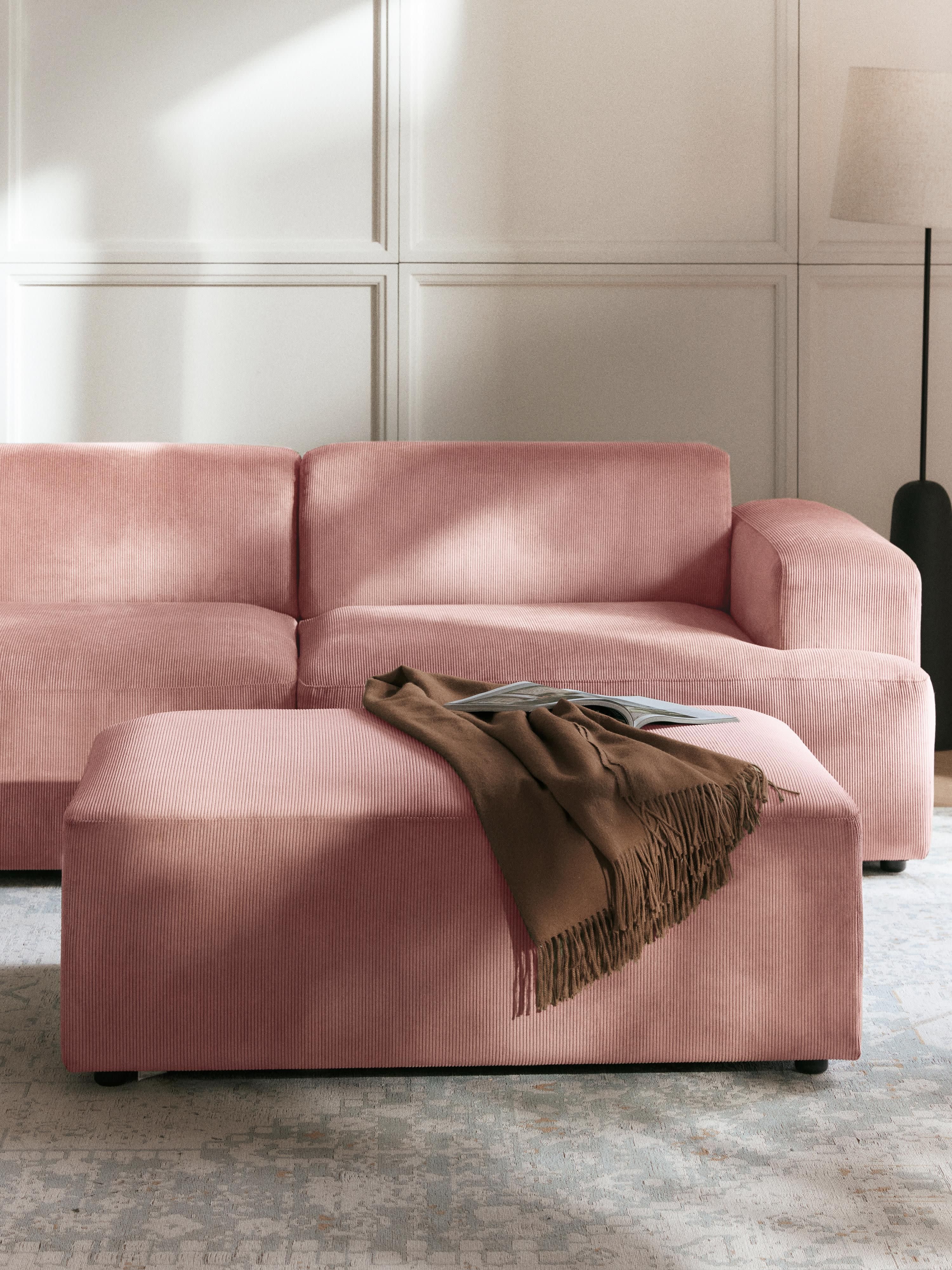 XL poef Melva van corduroy, B 116 x D 72 cm