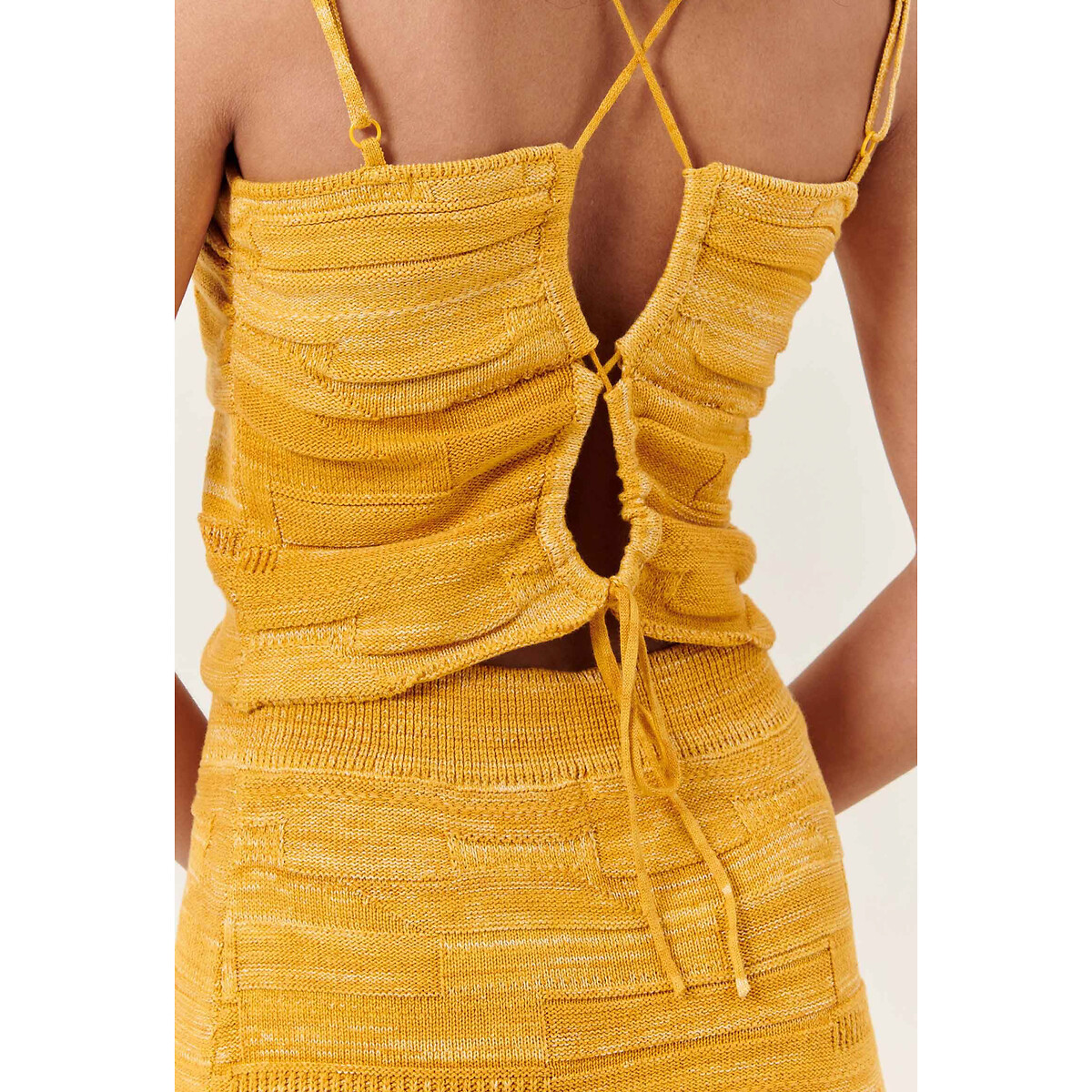 SESSUN<br>Camisa de alças finas, em malha, Ginasun
