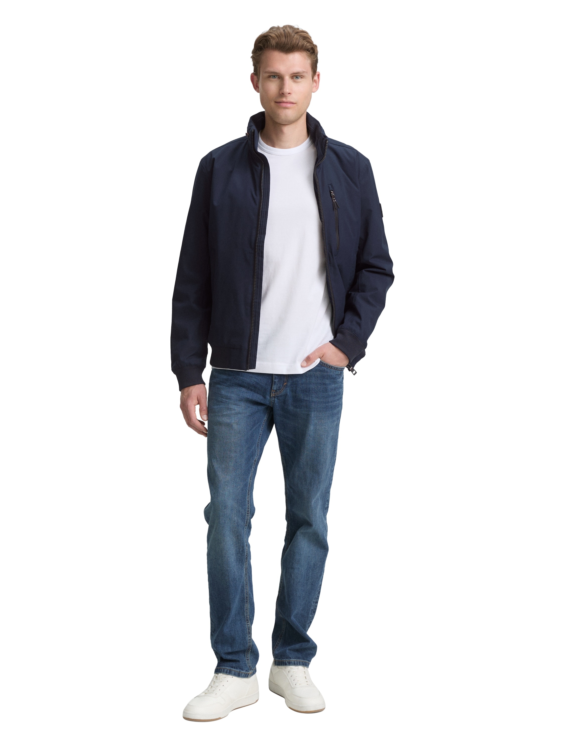 TOM TAILOR Outdoorjacke ohne Kapuze mit Logo Stickerei