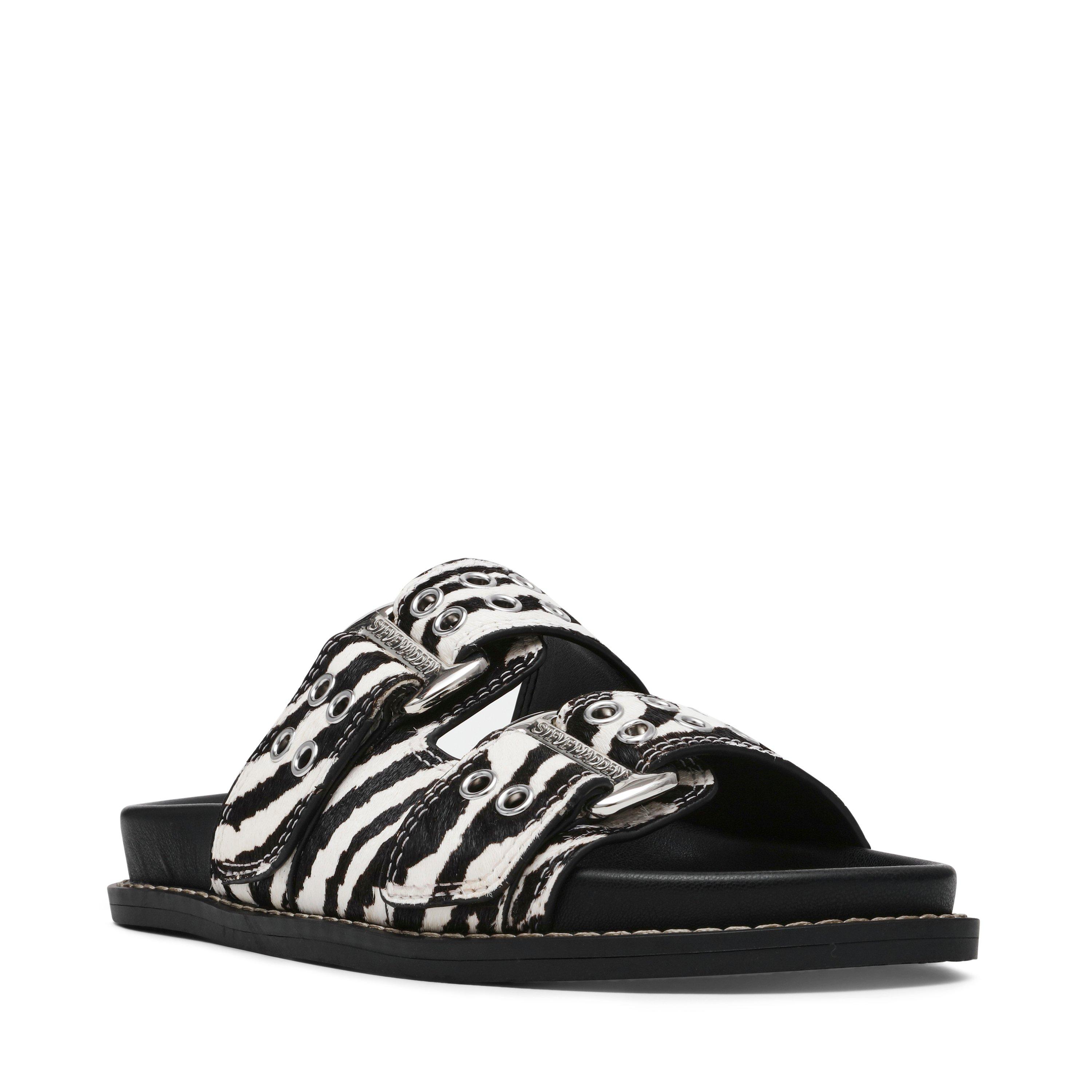 Steve Madden Agent Zebra Pool Slides