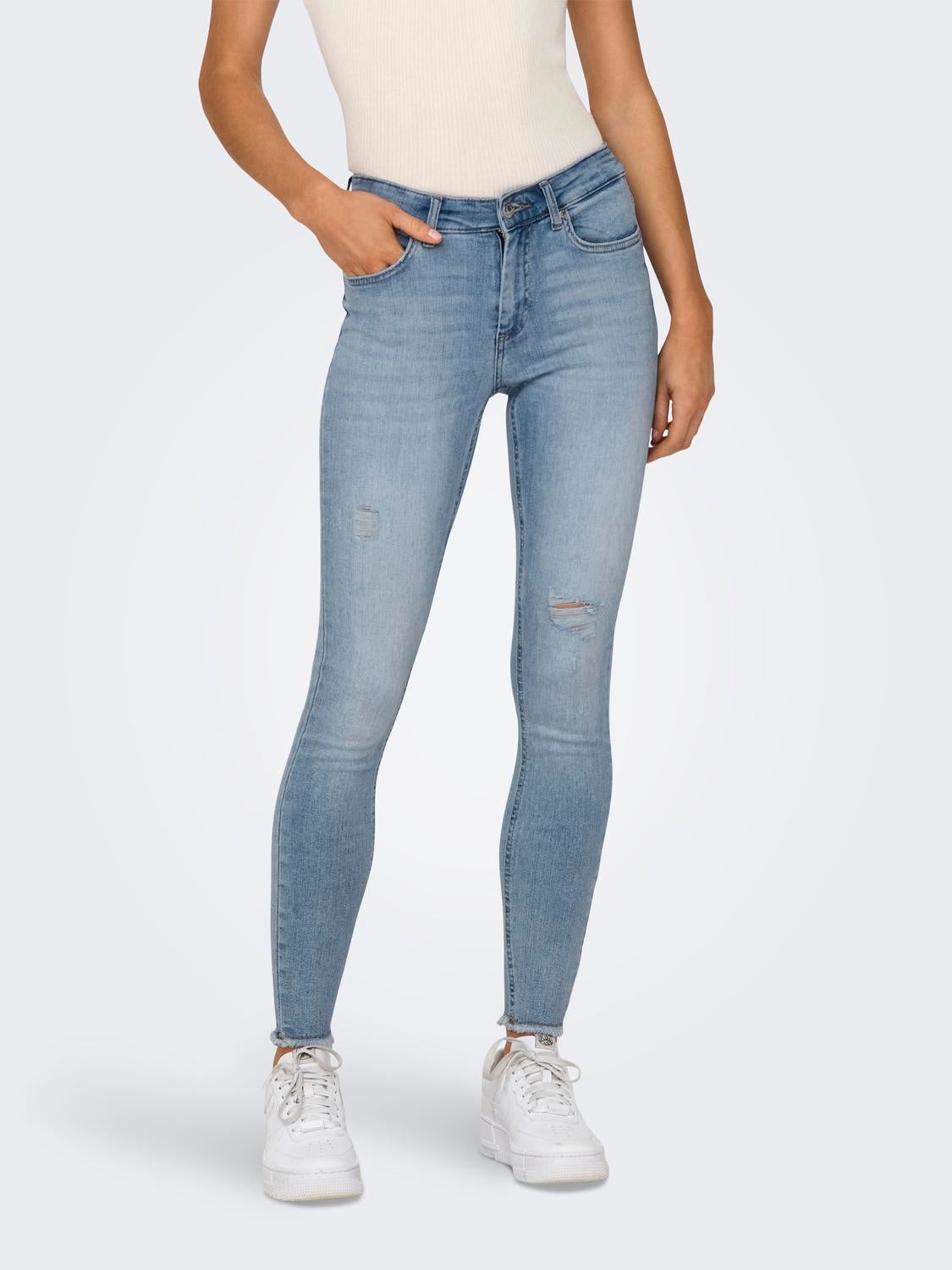 ONLBLUSH Mittlere Taille Skinny Fit Jeans Light Medium Blue Denim