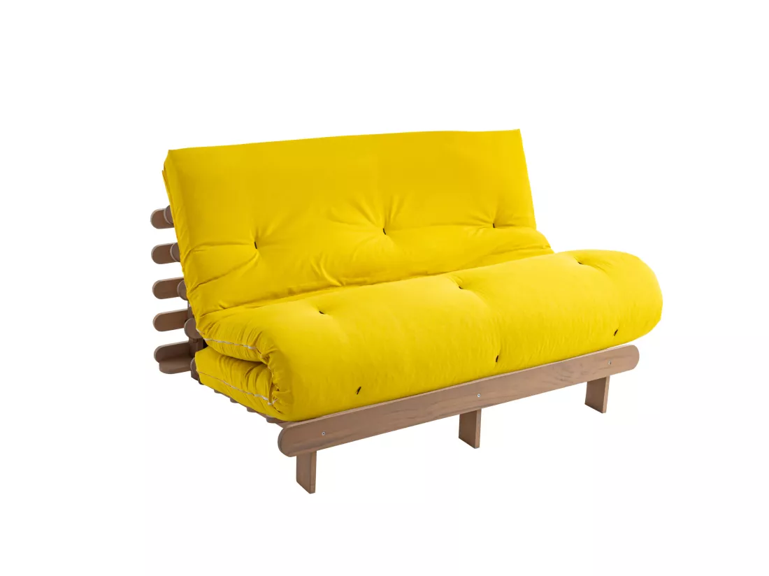 Matelas futon coeur en mousse à mémoire de forme, ocre 90x200