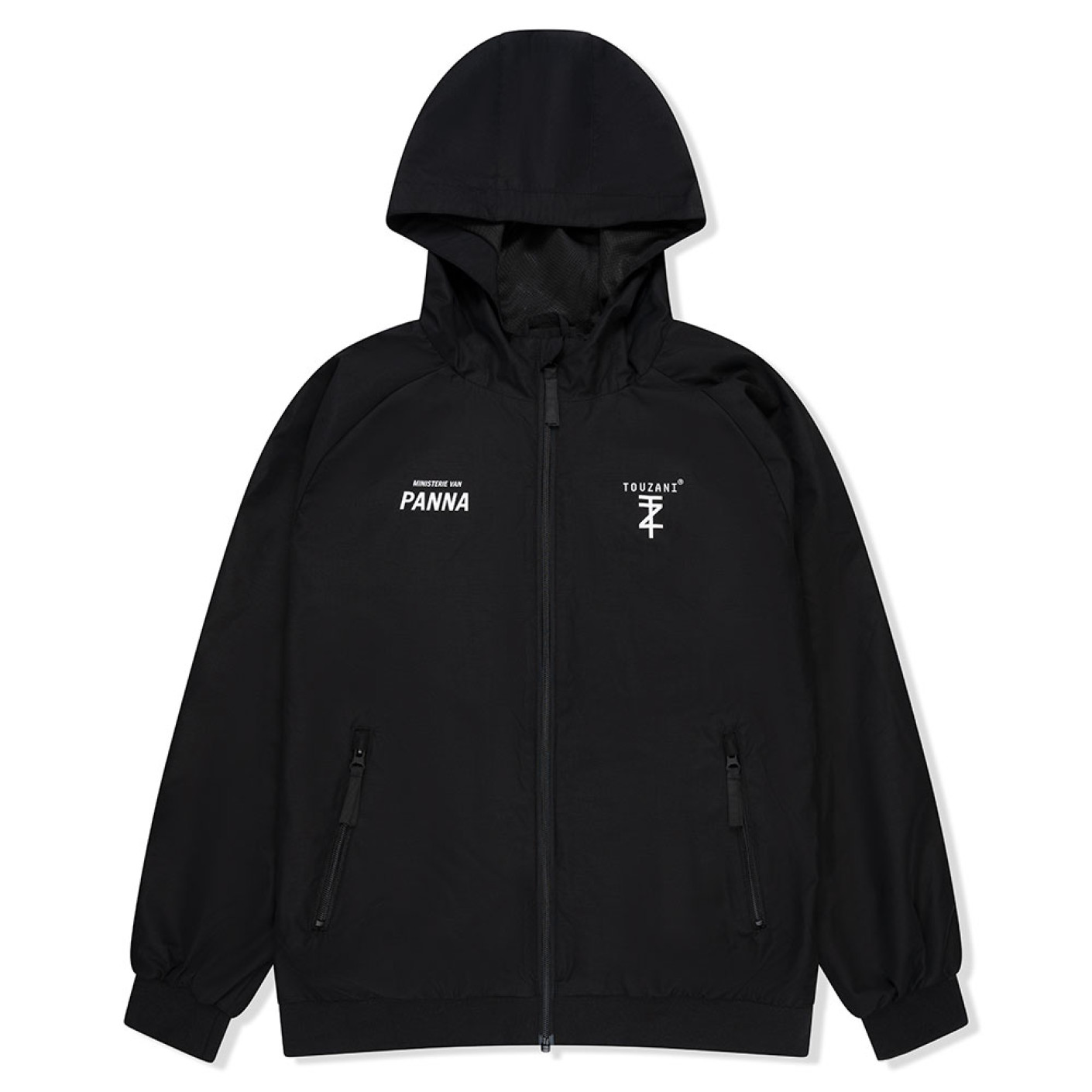 Touzani Beni Wind Trainingspak Full-Zip Kids Zwart Wit
