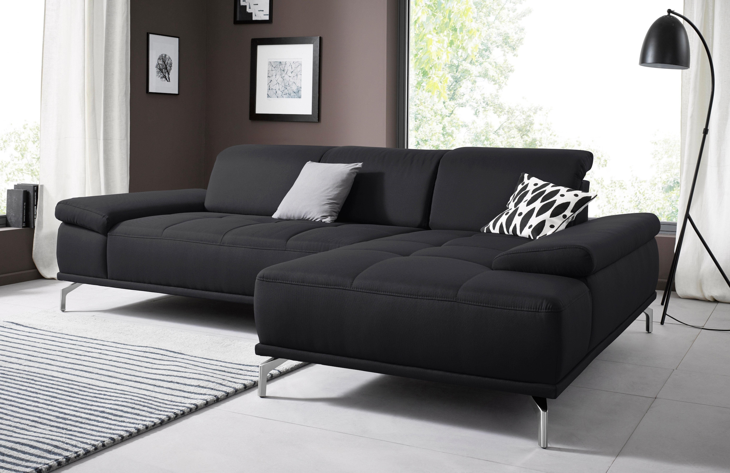 PLACES OF STYLE Ecksofa »Caluna« Inkl.Sitztiefenverstellung, wahlweise mit Kopf- und Armteilverstellung