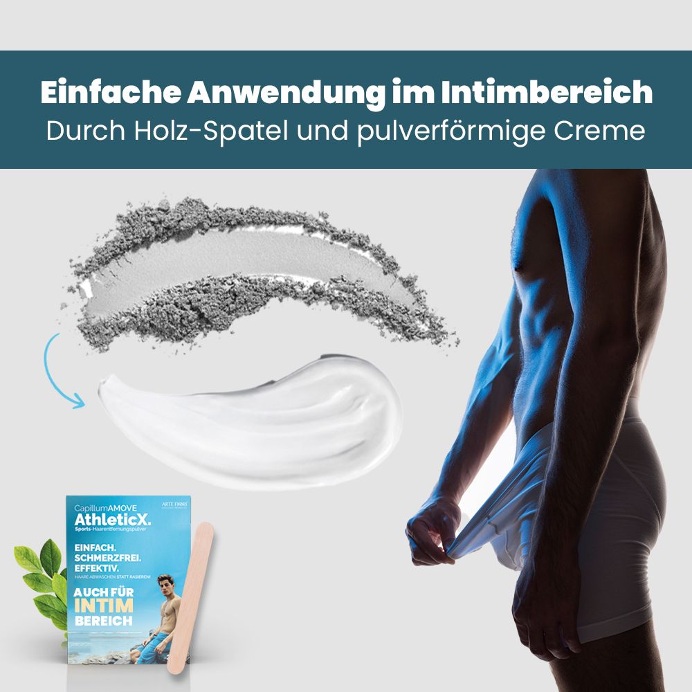 ARTE FIORI - Capillum AMOVE AthleticX 300g Weizen Enthaarungscreme Pulver für Körper & Intimbereich