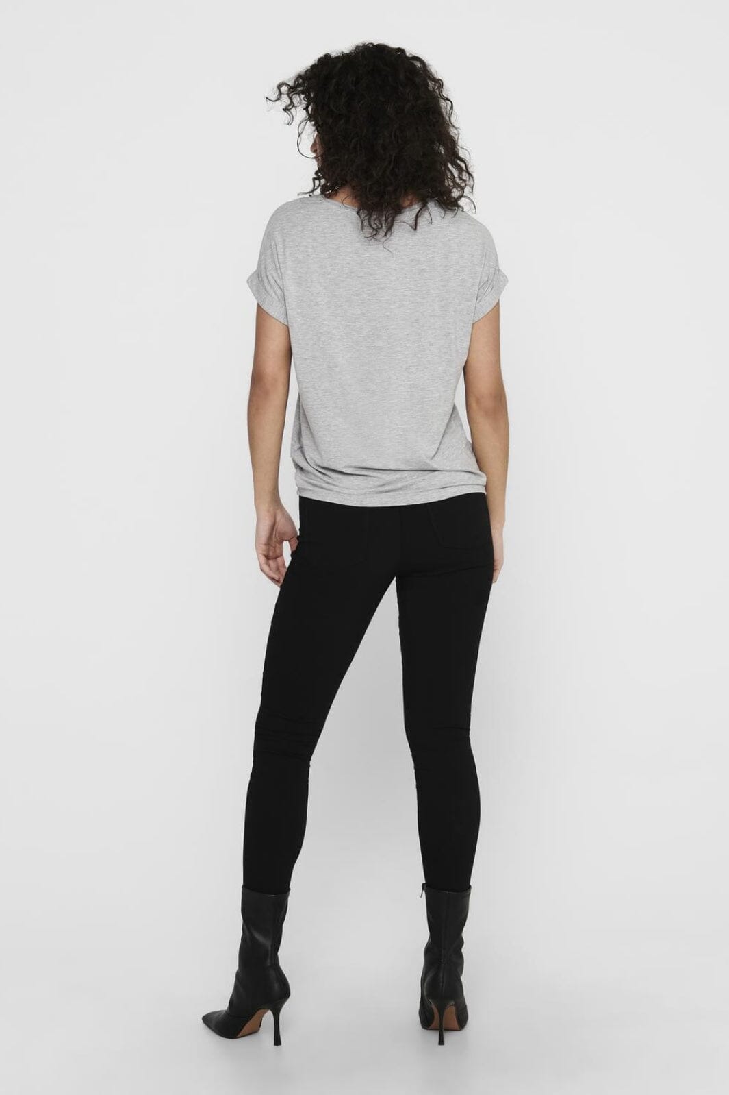Only Onlmoster S/S O-Neck Top 2079283 light grey melange