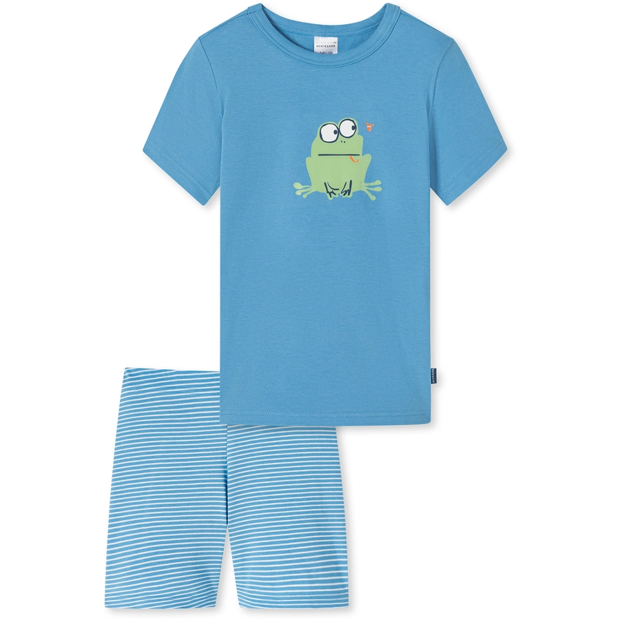Schiesser Pyjama Natural Love Organic Cotton hellblau