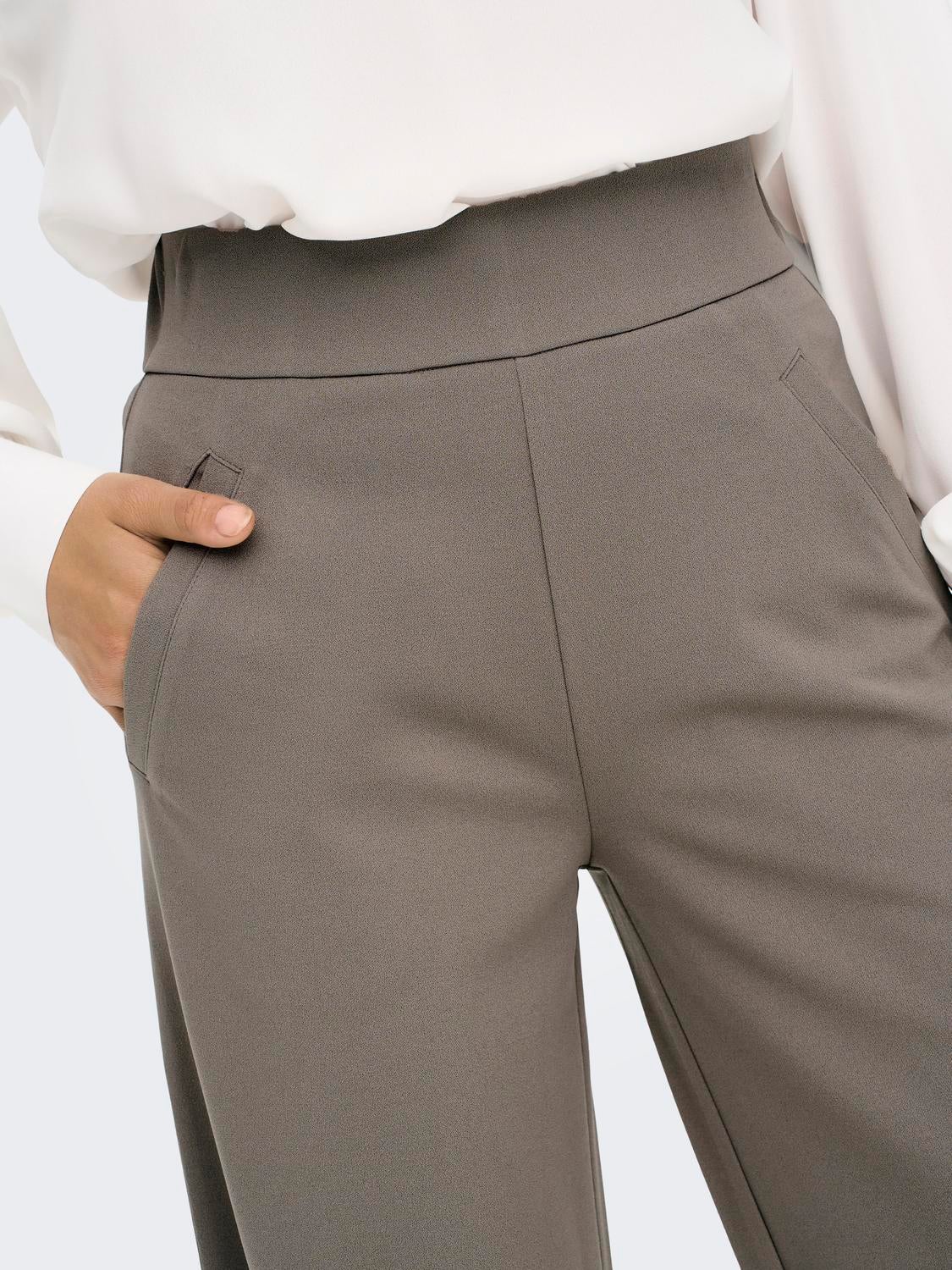 JDYLOUISVILLE Hohe Taille Weiter Beinschnitt Hose mit weitem Beinschnitt Driftwood