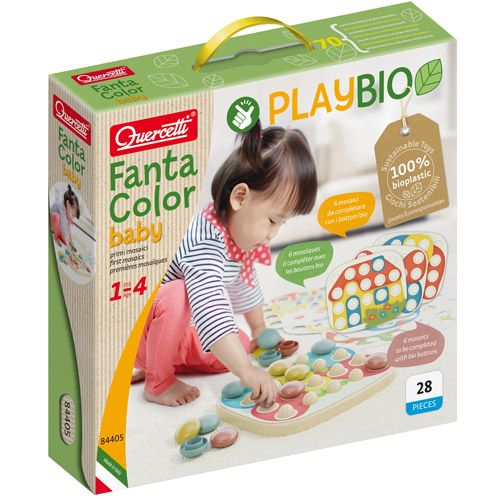 Quercetti playbio mozaïekpuzzel fantacolor baby - 22st