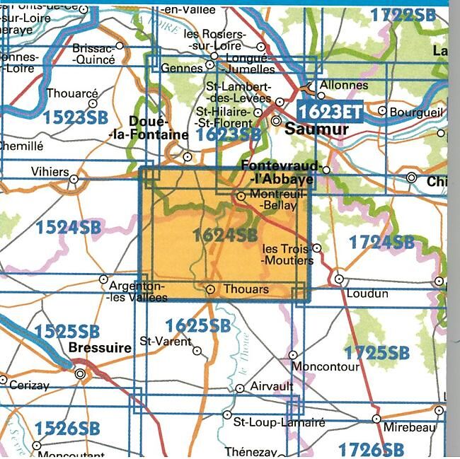 IGN - 1624 SB THOUARS LE PUY 1 25 000
