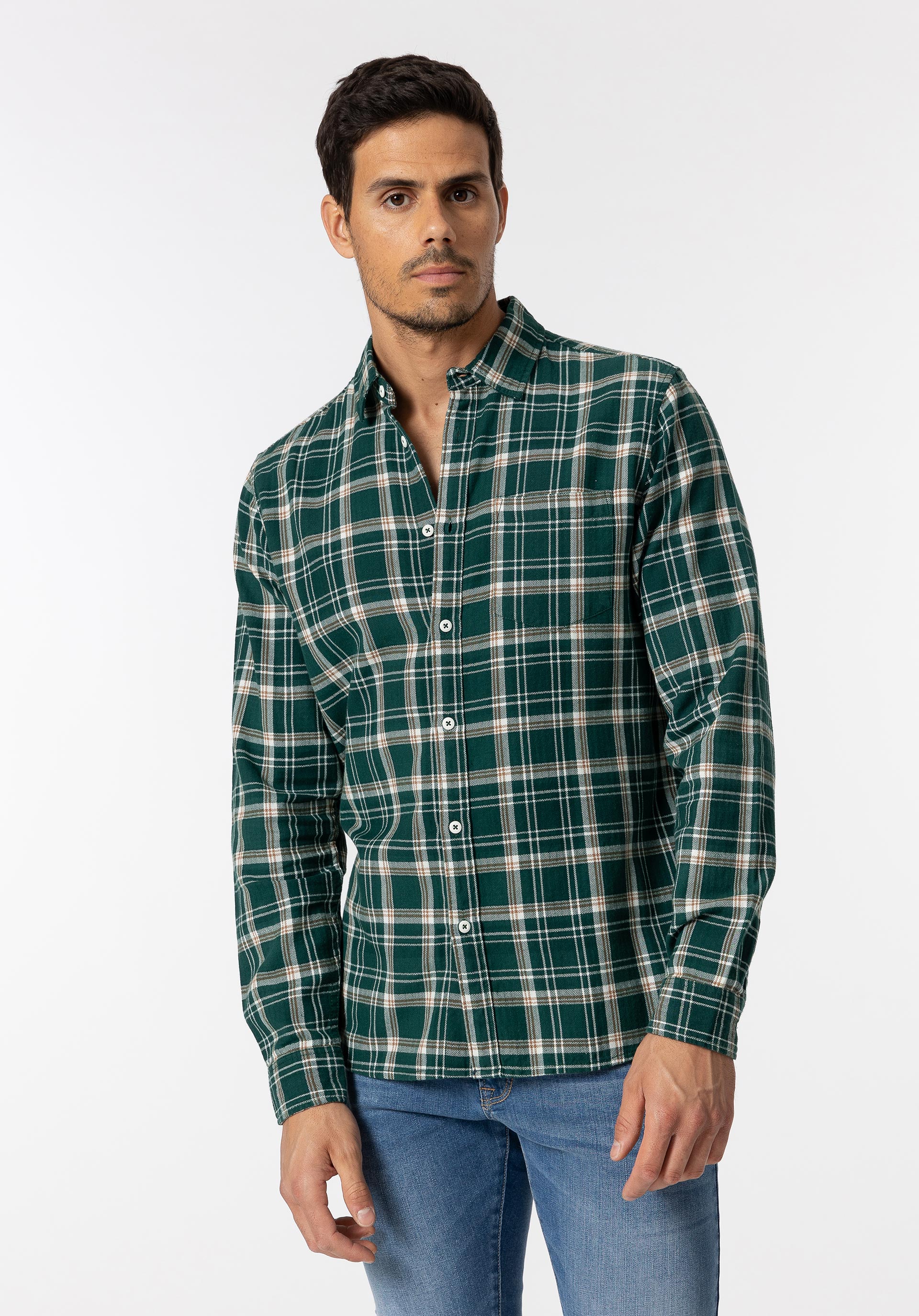 Camisa Regular Fit Xadrez Herringbone