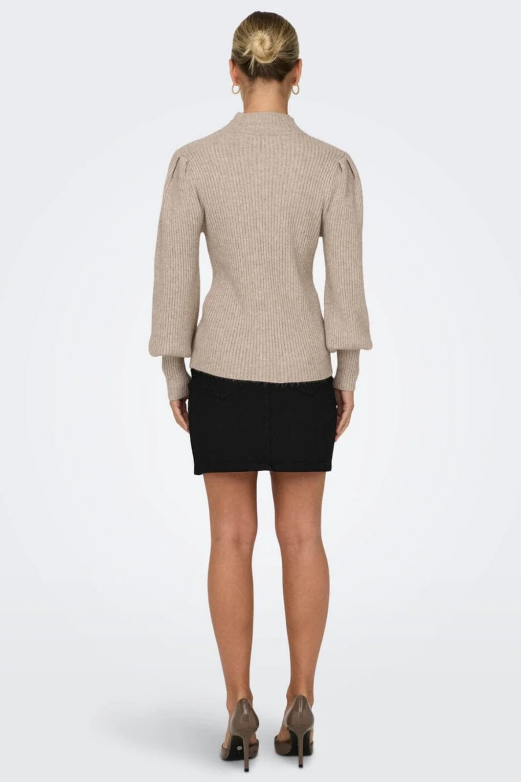 Only Onlkatia L/S Highneck Pullover Knt 4345012 mocha meringue w melange