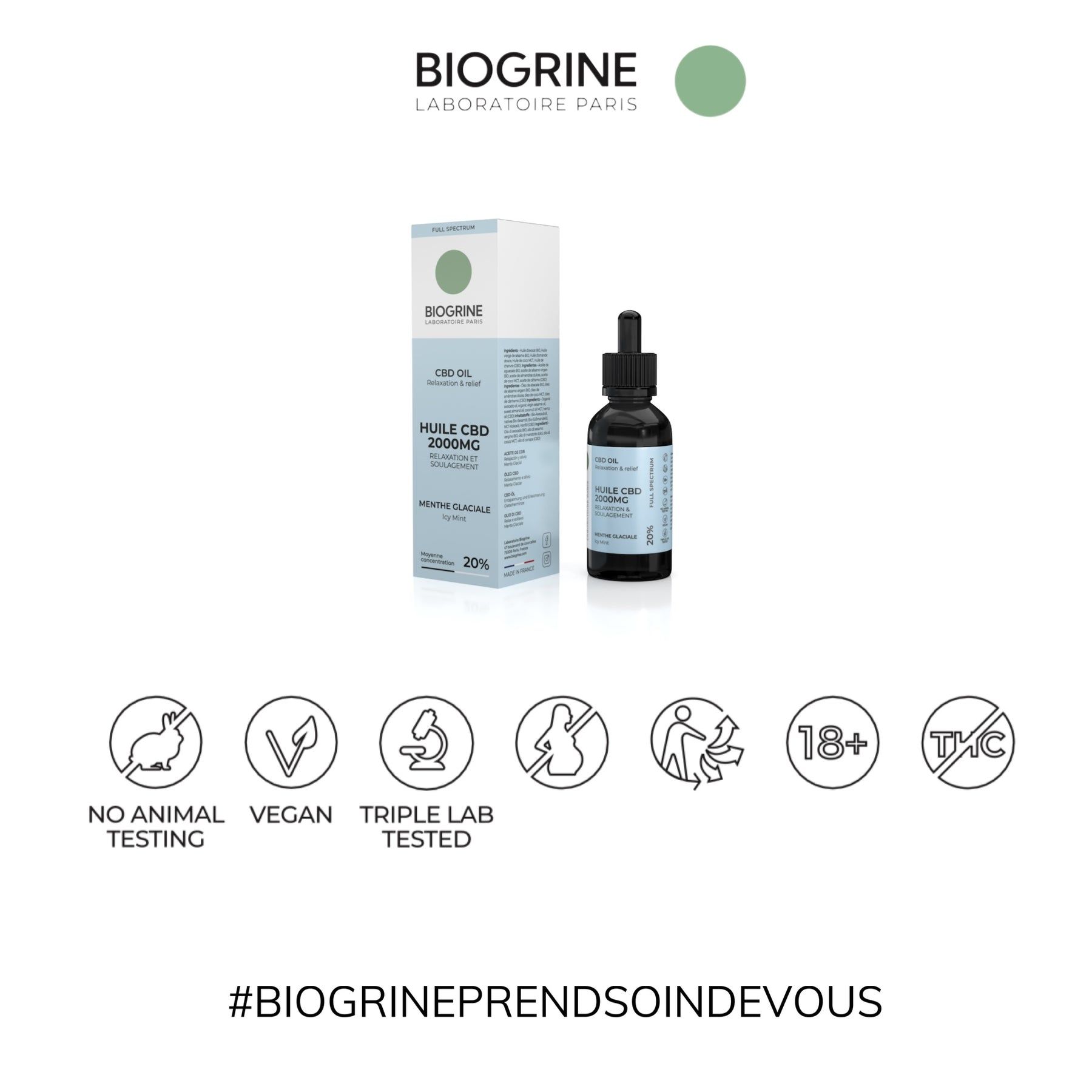 BIOGRINE CBD-ÖL 20 % Eis-Minz