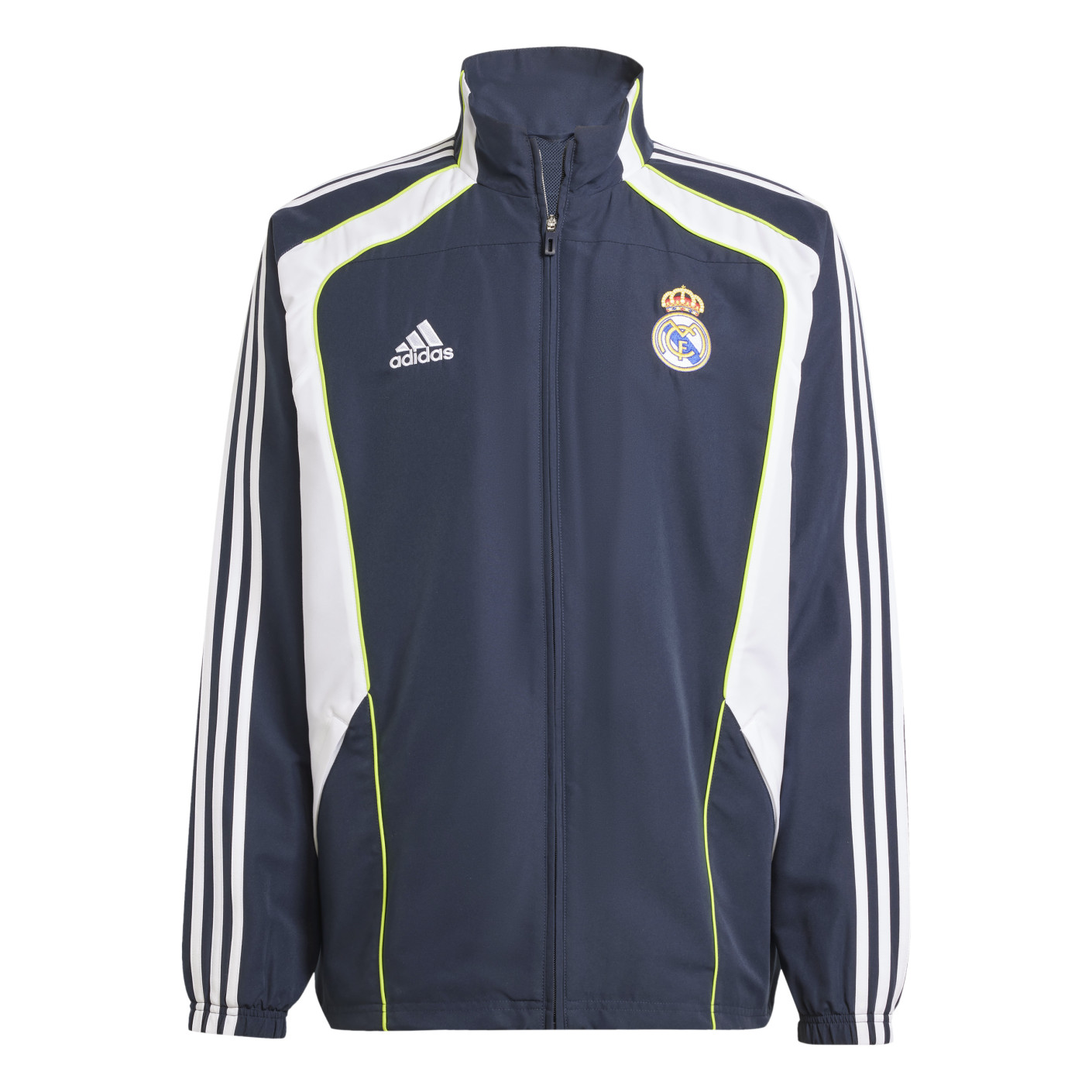 Adidas Real Madrid Urban Purist Trainingsjack 2024-2025 Donkerblauw Wit Lichtgroen