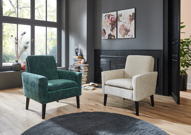 ATLANTIC home collection Sessel »Kimmy« mit Chenille-Bezug, frei im Raum stellbar, hoher Sitzkomfort