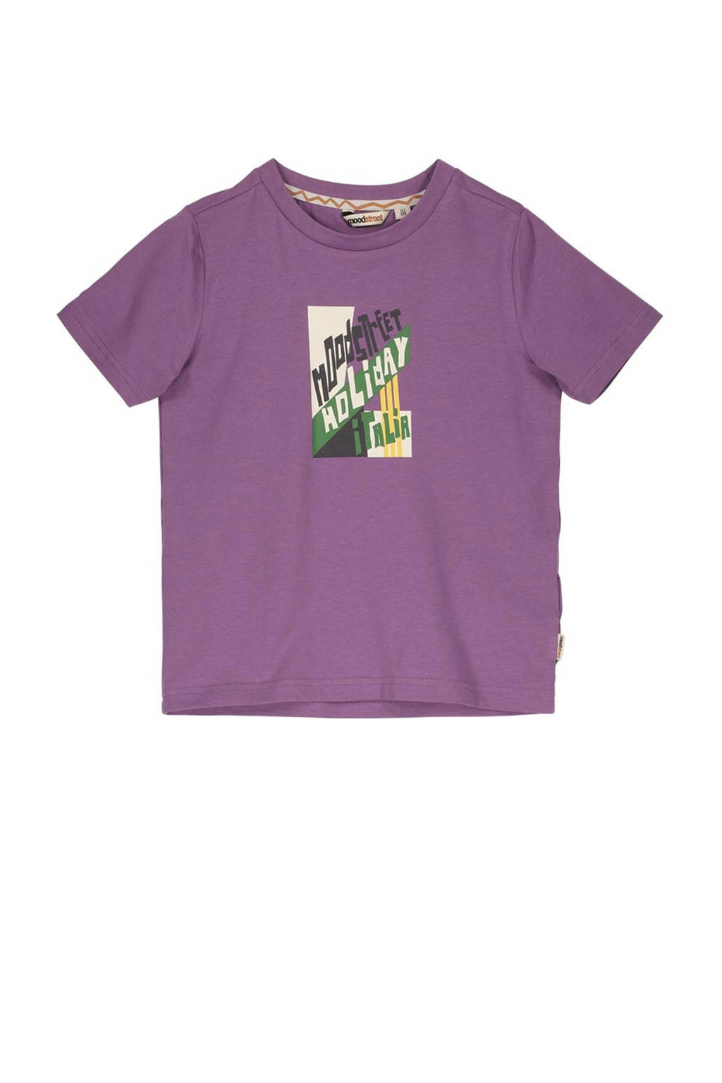 Moodstreet T-shirt met printopdruk paars
