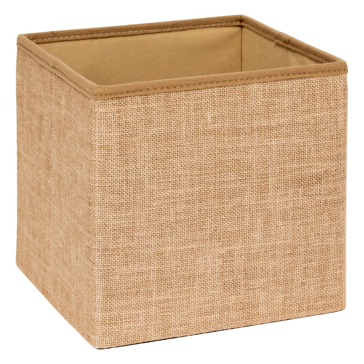 POUF PLIANT EFFET TOILE DE JUTE 31X31CM