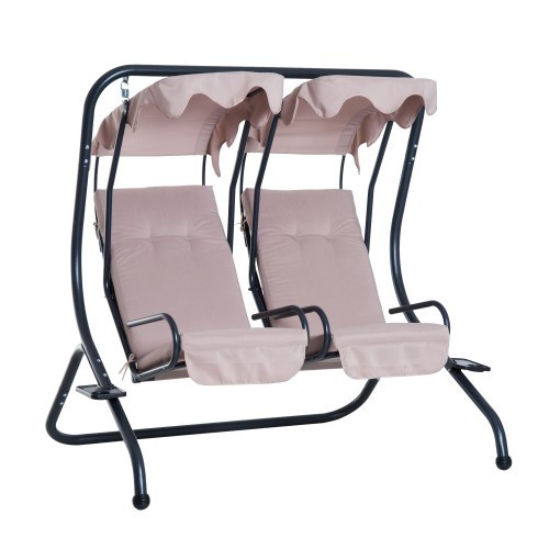 Cadeira de balanço de jardim Outsunny, bege